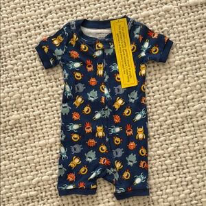 Janie and Jack NWT Blue Monster Shortie